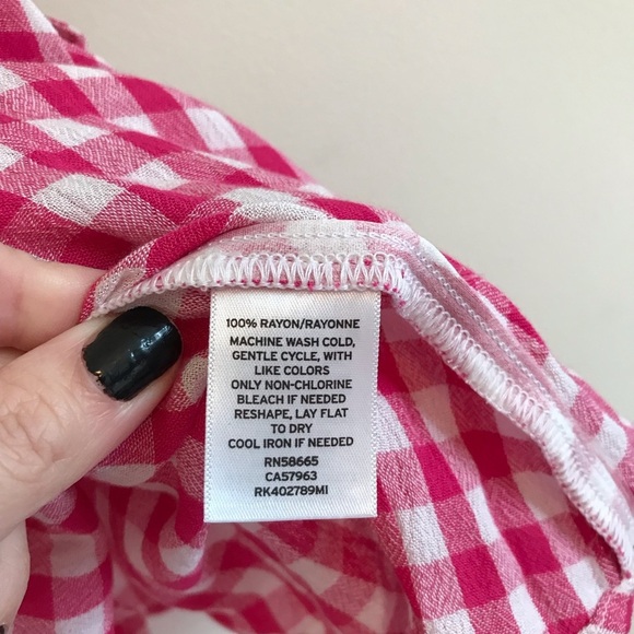 NWT Abound Pink Gingham Ruffle Tank - Picture 5 of 6